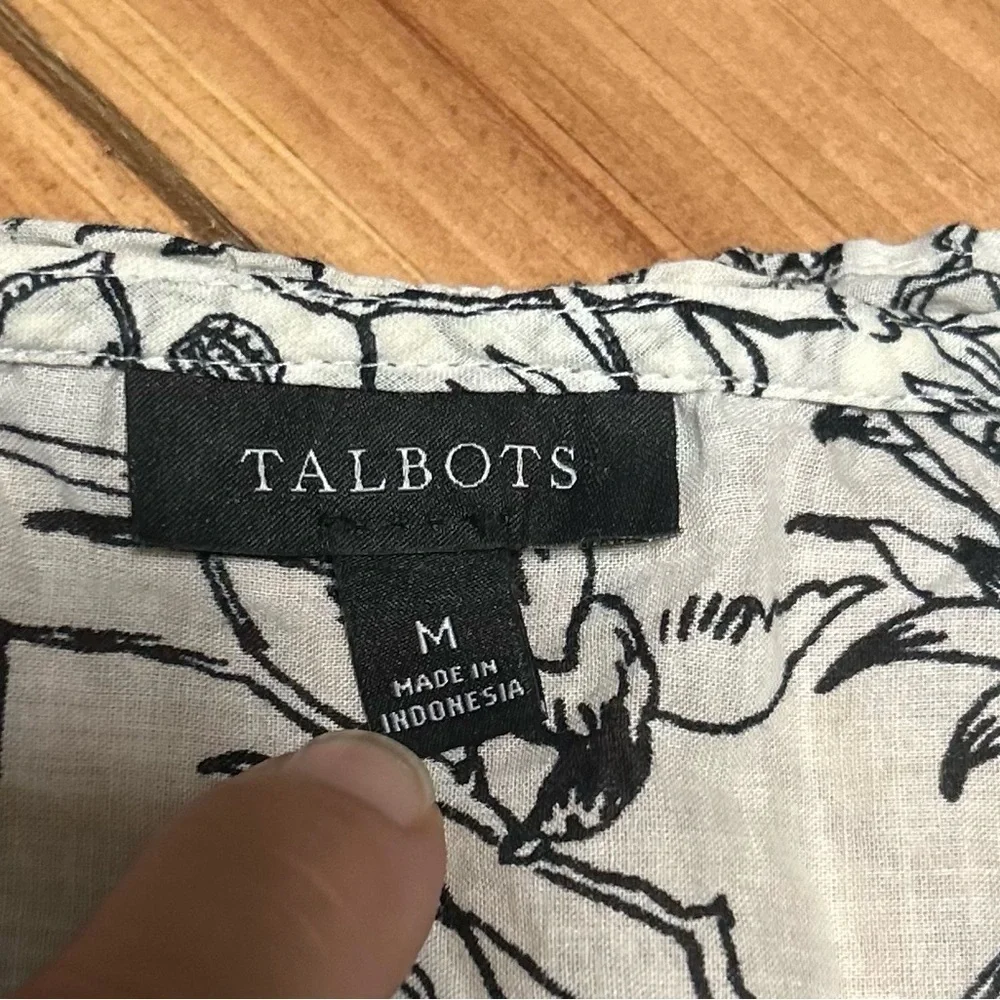 Talbots Black and White Safari Print Tank Top size M - Picture 3 of 9